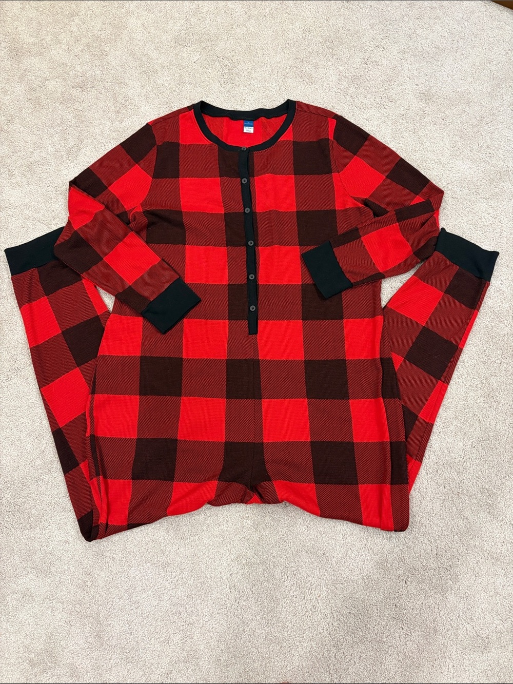 Old Navy Match the Fam Thermal Onesie in Buffalo Plaid